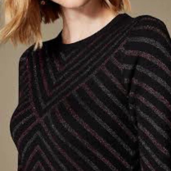 Karen Millen Black and Red Striped Midi Dress - Picture 2 of 4